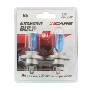 4CARS 12V H4 60/55W Xenon Mega White 2ks (double blister) - Ušetřete nyní